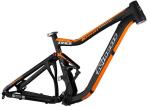 Mtb AM Mountain Bike Frame Black / Orange Color Smooth Welding 152mm Travel