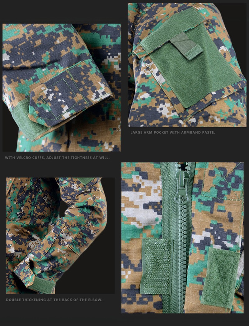 Digital Print Long Sleeve Shirts and Trousers for Men's ACU Camouflage Outdoor Wear