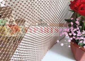 China Gold Color Flexible Metal Coil Drapery Mesh For Hotel Room Hanging Divider wholesale