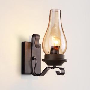 China Retro industrial light iron wall lamp creative restaurant corridor bedroom bedside glass wall light (WH-VR-40) wholesale