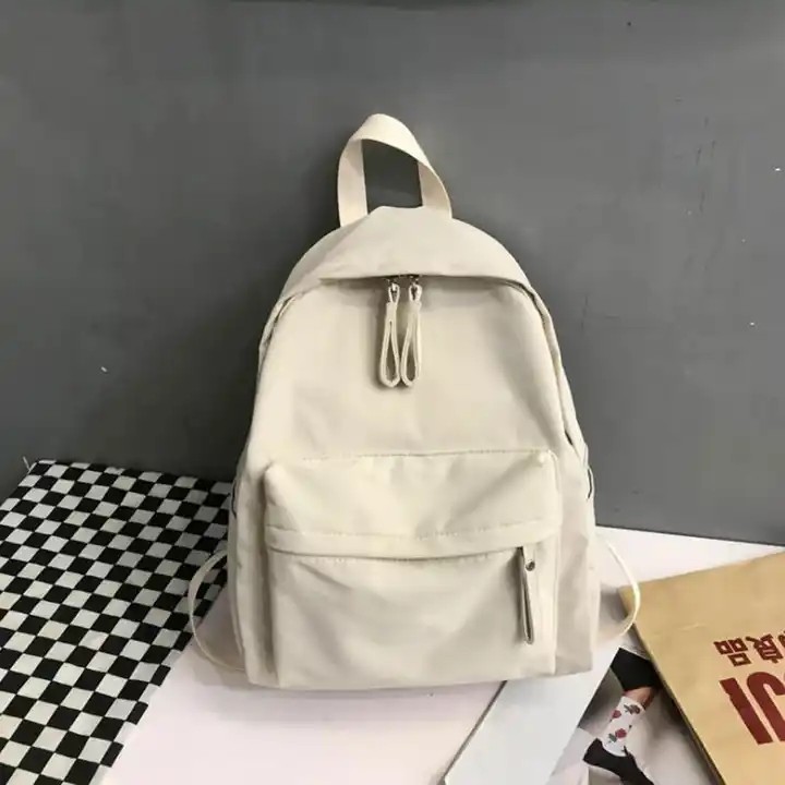 Custom Smell Proof School Canvas Backpack White Khaki Blue Black With Logo
