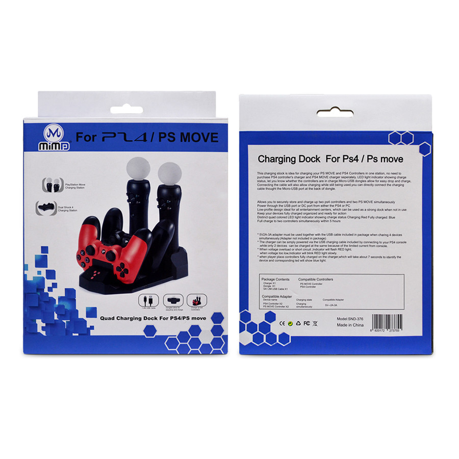 New Private Model 4 in 1 use Dual Charging Dock Station For Sony PS4 Controllers and PS Move