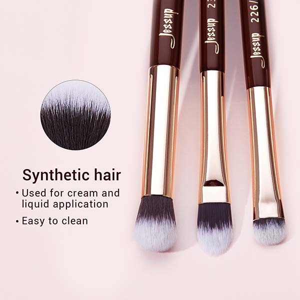 Soft Zinfandel Color Eye Makeup Brush Set Aluminum Ferrule