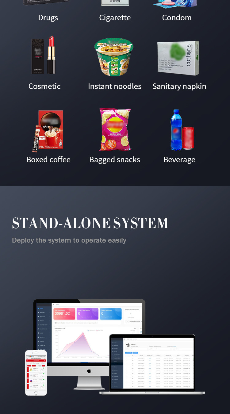 Custom Automatic Distributor Automatique Combo Beverage Cans Bottles Drinks And Snacks Vending Machine