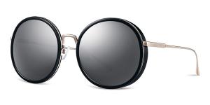 China Women Scratch Resistant Sunglasses , Grey Blue Plastic Sunglasses Metal Temples wholesale