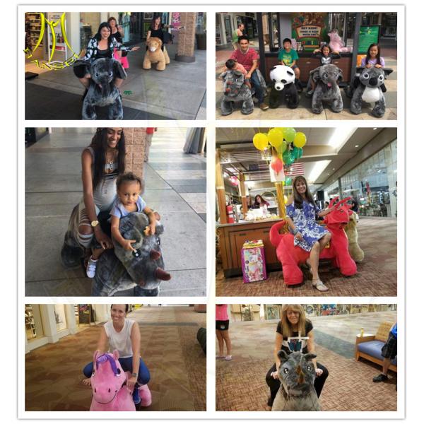 Hansel factory price toys amusement park plush toy horse on wheels motorized animals for sale