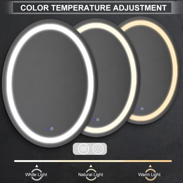 Magnifying Round Backlit Bathroom Mirror 5mm Beauty Salon Mirror With Lights