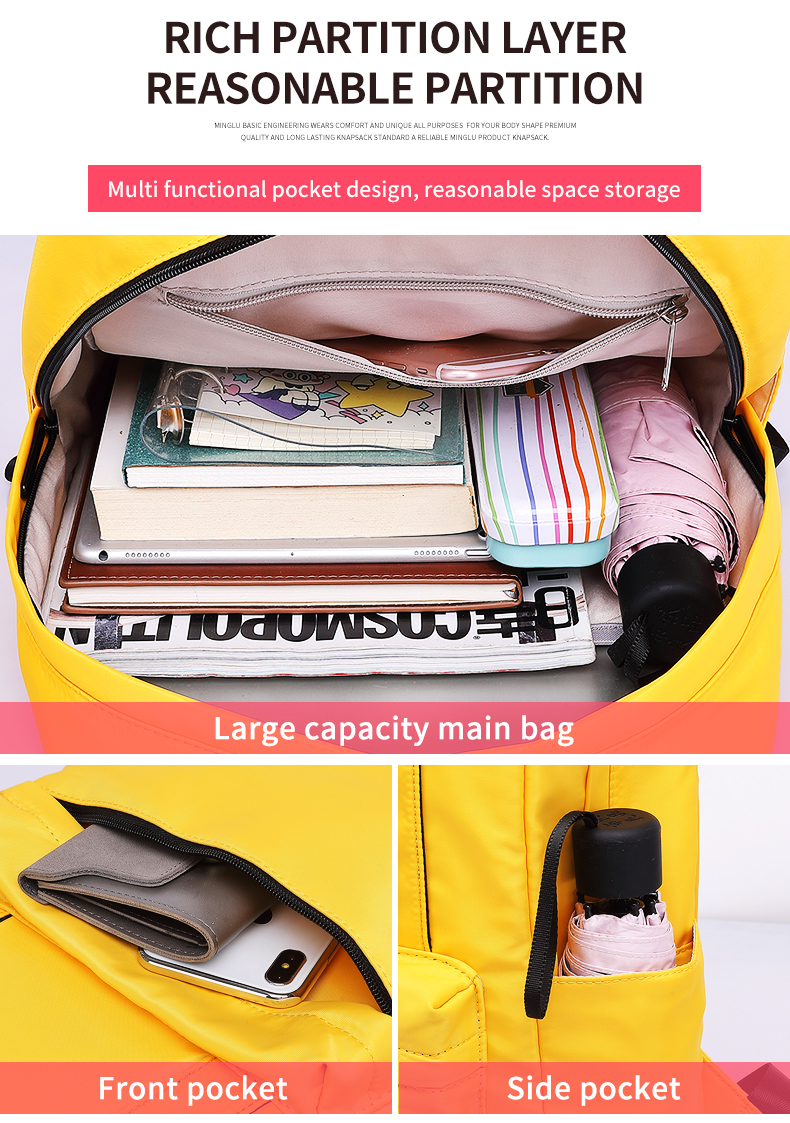 Wholesale customized Backpack School Bag High Quality Waterproof Nylon Kids School Bag Mochila