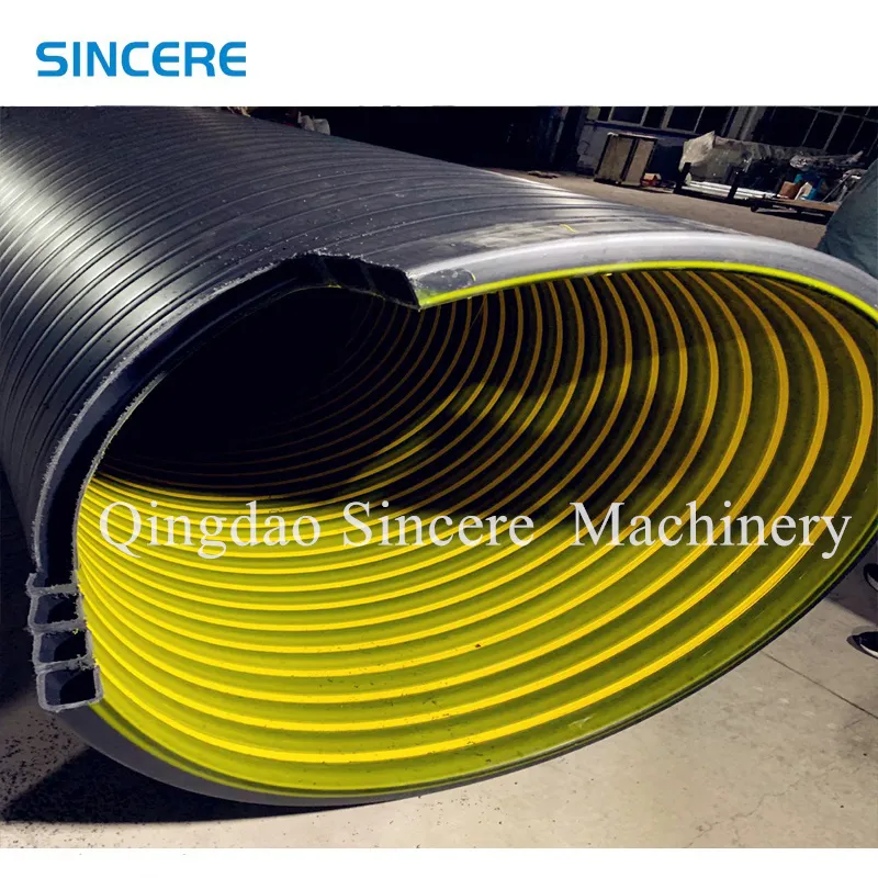 HDPE Plastic Hollow Wall Coiled Pipe Extruding Equipment Machinery