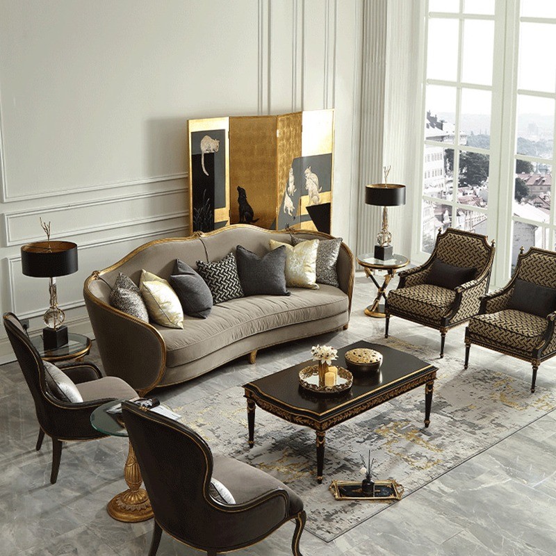 French Antique Hotel Lobby Furniture Office Room Sofa Sets