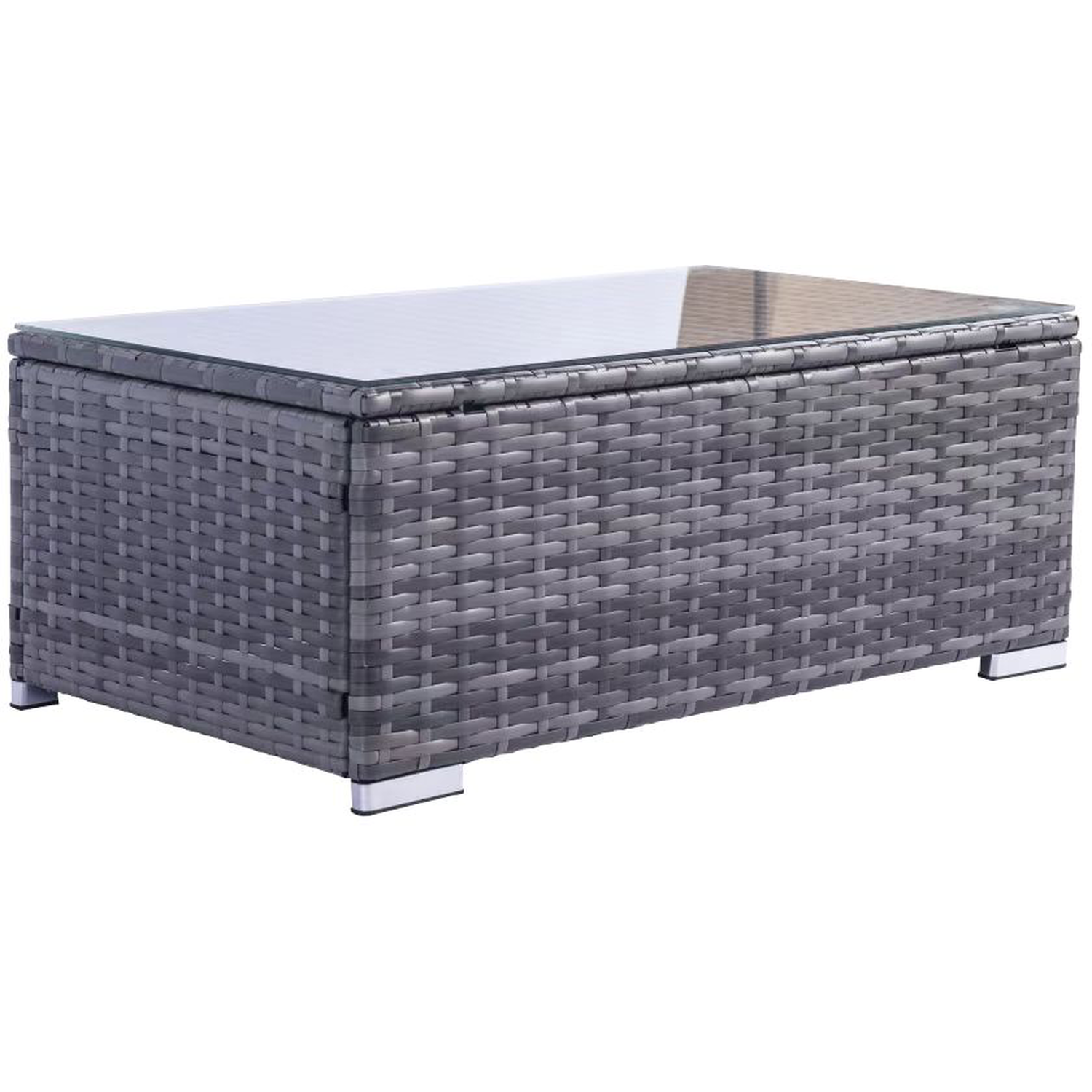 Outdoor Garden Furniture Wicker Rattan Sofa Set with Coffee Table in PE Rattan