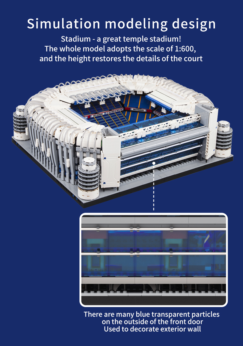 Educational Toys for Bernabeu Football Stadium Model Building Blocks 1 600 Scale 8kg