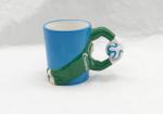 Unique 3D Ceramic Mug / Football Man Sports Coffee Mugs Semi Porcelain Material