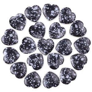 China Beneficial Snow Flake Obsidian Heart Shaped Stones Crystals wholesale