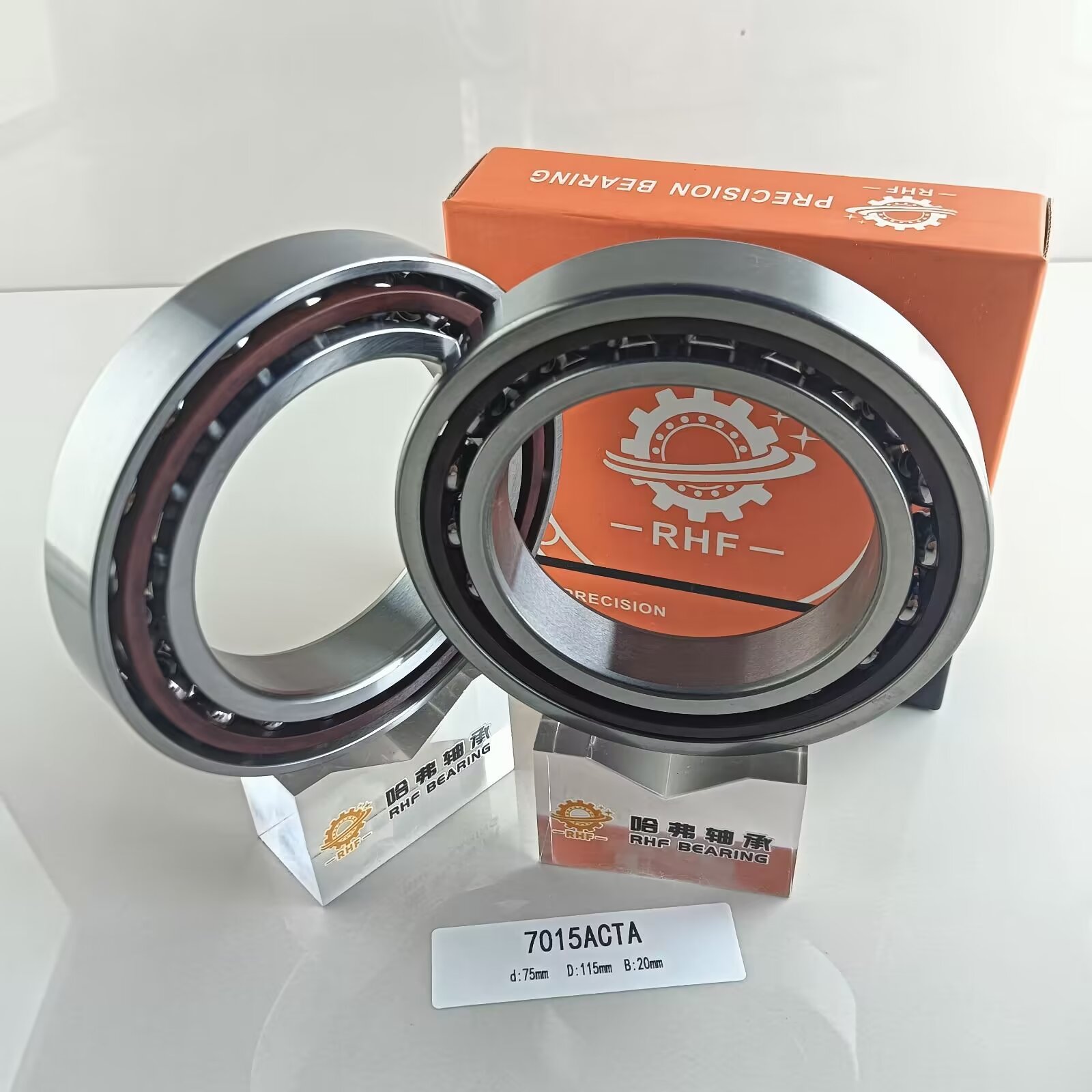 Copper Cage 75*115*20mm Angular Contact Ball Bearing 7015AC for Radial Load Direction