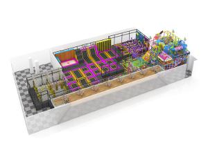 China Candy Themed Trampoline Park Equipment , 20m Width Kids Exercise Trampoline wholesale