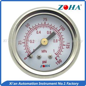 China Shock Proof Back Mount Pressure Gauge , IP65 Oil Filled Air Pressure Gauge wholesale