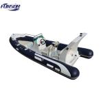 Black And White 5.2Meter Fiberglass Fishing boat For 9 Persons