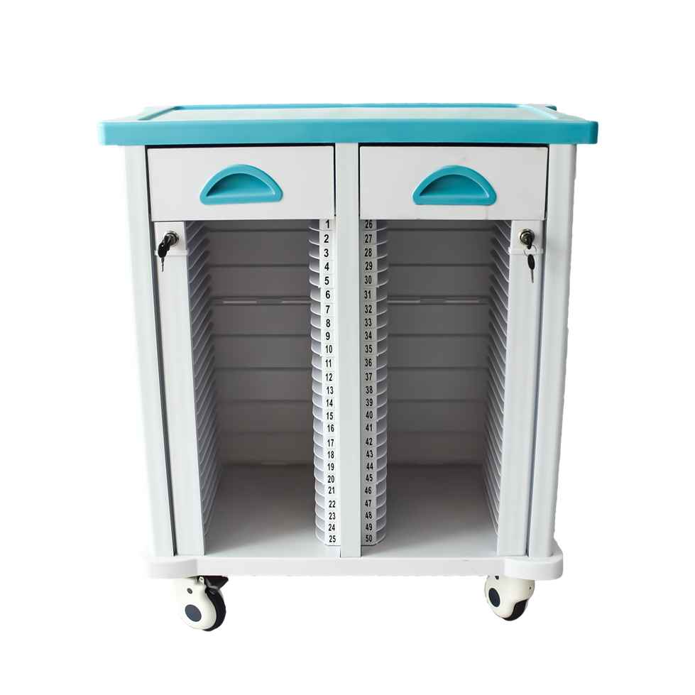 ABS Hard Plastic Hospital Trolley 25 30 40 50 60 80 Cells Premium Metal