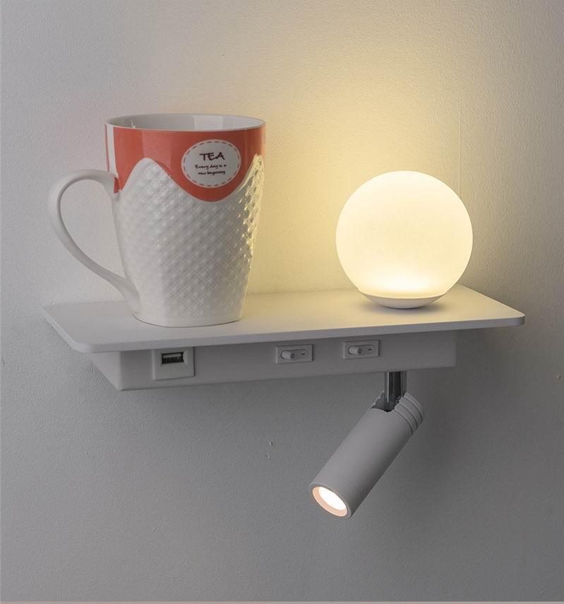 USB led reading light 3W beadboard wall lighting led bed lamp headboard acrylic ball light bedside wall lamp background