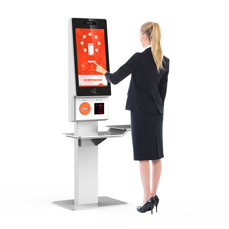 Self Service Ordering Checkout Kiosk 21.5 Inch Touch Printer Self Payment Kiosk For Restaurants Food Store