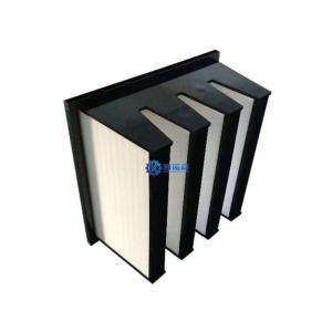 China 99.99% V Bank Industrial Air Filter 520*520*60mm All Metal Frame wholesale