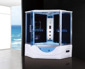 China 1650x1650x2150mm Steam Shower Room Cabin With Whirlpool Bathtub wholesale