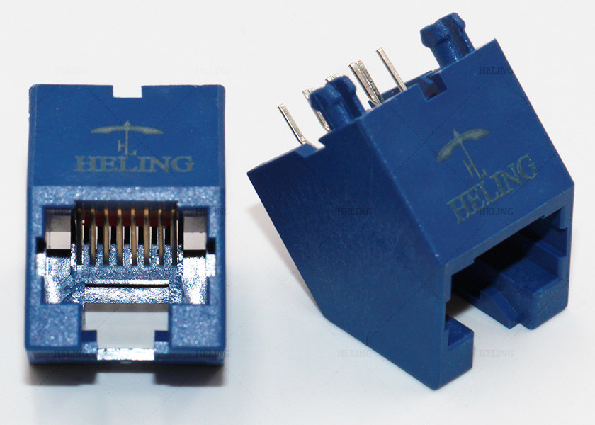 Right Angle RJ45 Female Connector Tab Up Rj45 Female Socket RoHS Compliant