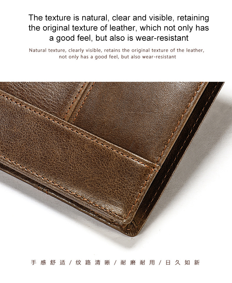 Short Length Genuine Leather Minibook Anti-Theft RFID Card Holder Wallet for OEM ODM