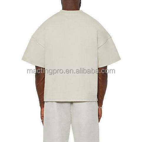 Hip Hop Style 300gsm 100% Cotton Men's Custom Drop Shoulder Oversized Cropped Boxy T-Shirt