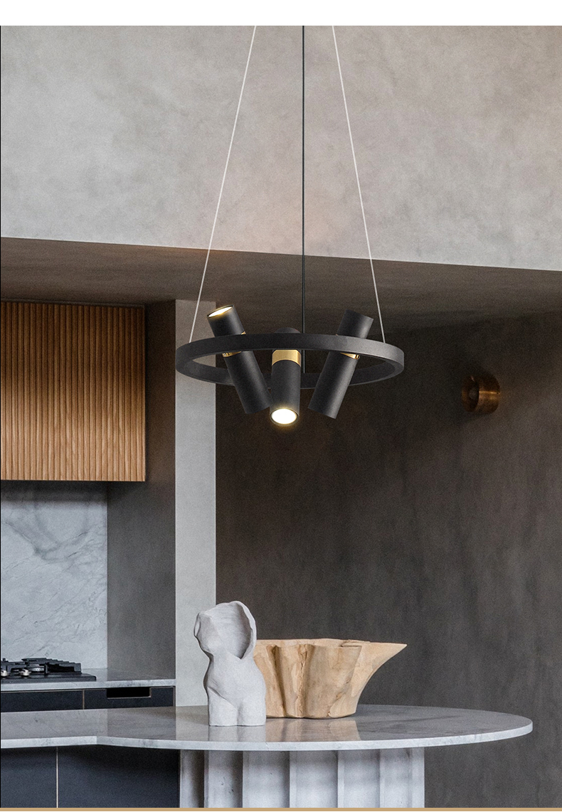 Retro Loft Circle Light Fixture Vintage Iron Spot Chandelier(WH-MI-463)