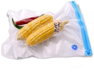 China Vacuum Valve Bag Reusable Sealed Food Vacuum Sous Vide Bag with Zipper wholesale