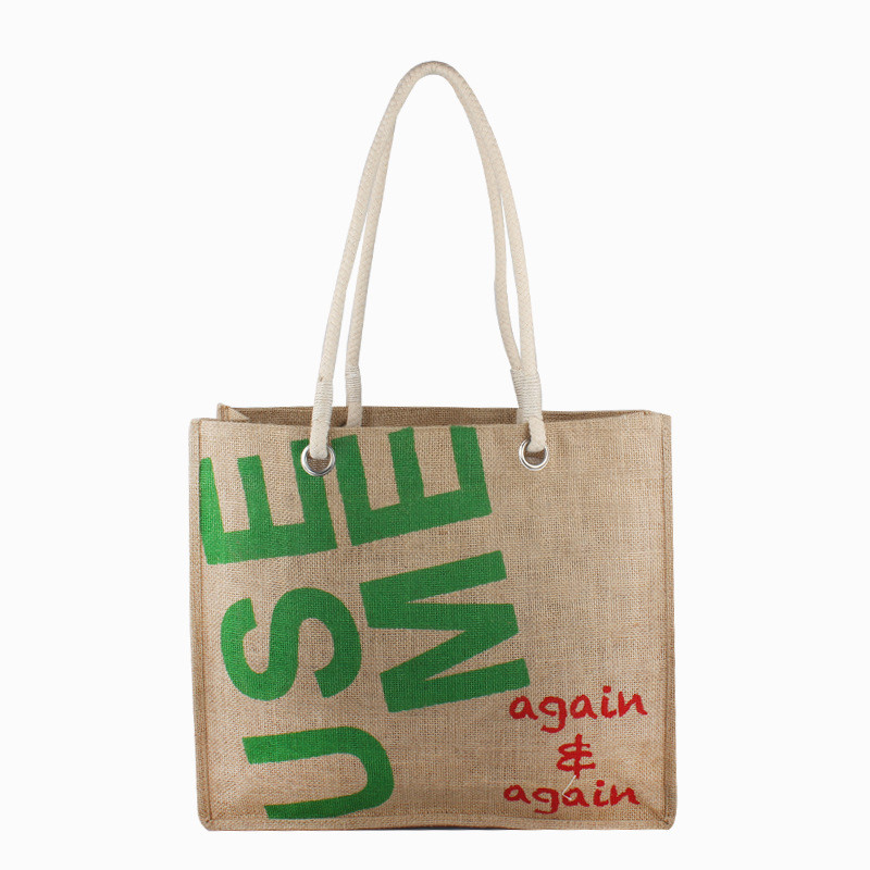 Promotional Customized Gift Logo Printed Jute Wine Bags