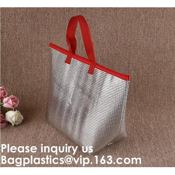 Insulated Thermal Non Woven Aluminum Foil Cooler Bag For Frozen Food,Reusable Insulated Aluminum Foil Thermal Lunch Cool