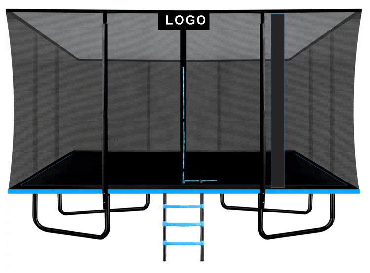 Unisex Outdoor Garden Park Fitness Elastic Bed Rectangle Trampoline with Safety Net