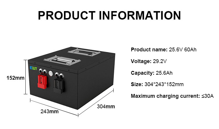 MULTI-PROTECTION BUILT-IN BMS AVG LITHIUM IRON PHOSPHATE BATTERY RS485 25.6V 60AH LITHIUM BATTERY PACK