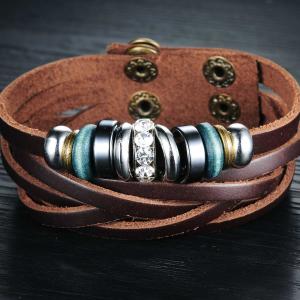 China Tagor Stainless Steel Jewelry Super Fashion Silicone Leather Bracelet Bangle TYSR126 wholesale