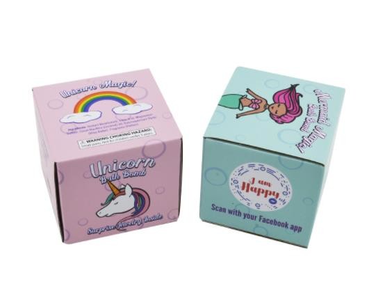 Youfu Iridescent Cardboard Packaging Box Small Bath Bomb Product Foldable