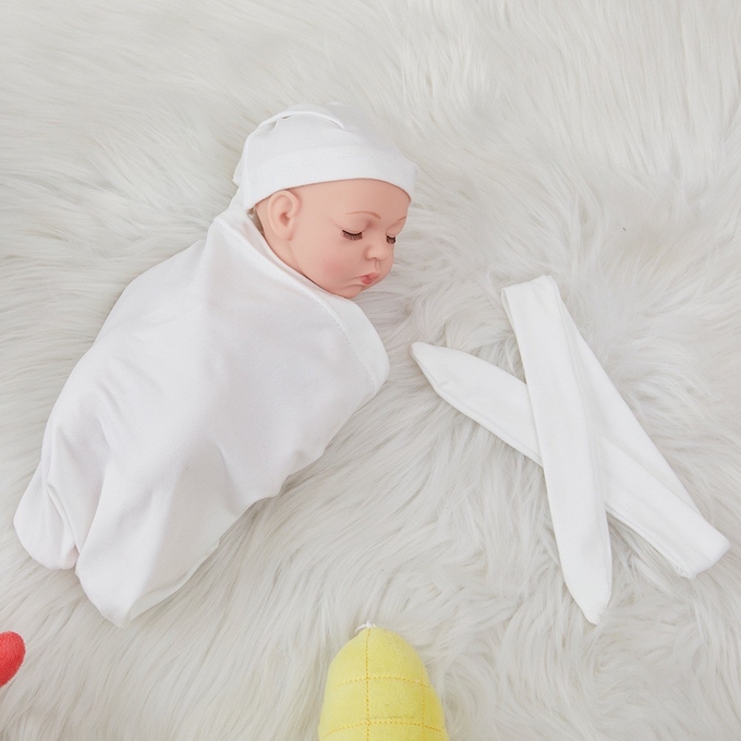 Full set Sublimation Baby Swaddling Blanket Infant Wrap With Cap For Customized Photo Printing
