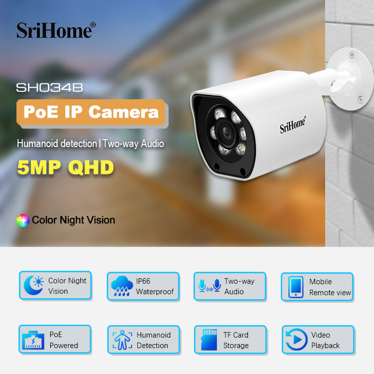 5MP H.265 4mm 128G Digital-WDR Color Night Vision WIFI2.4G&5G&RJ45 Network Camera Home Security Camera Systems Wireless