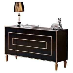 China Xinyu PC002 Living Room Vintage Solid Wood Cabinet With Drawers Black wholesale