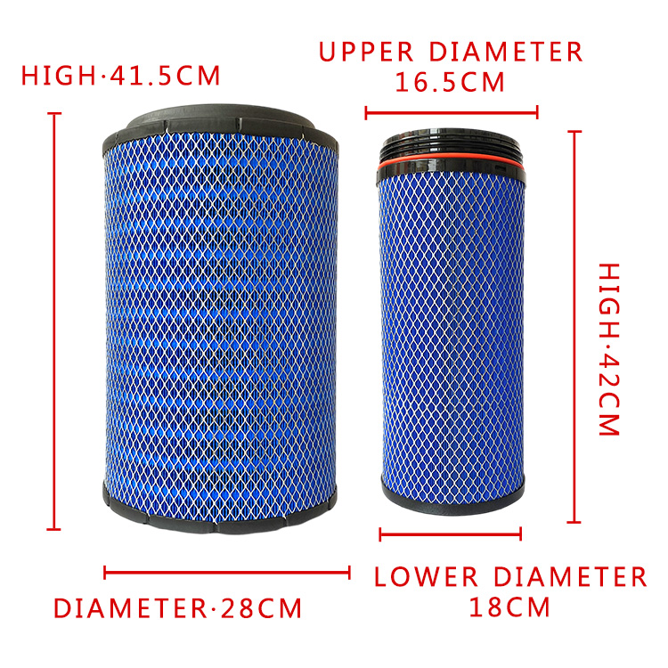 Blue Filter Paper and Competitive Foton Aumark Truck Diesel K2841Pu Air Filter Element