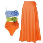 Red Blue Green Bikini Three Swimwear Set with Padded Cups