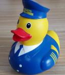 Novelty Metal Weighted Floating Rubber Ducks Blue Color / PVC Bath Toy