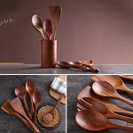 acacia Wooden Cooking Utensil Set Non Toxic Wooden Spatula For Nonstick