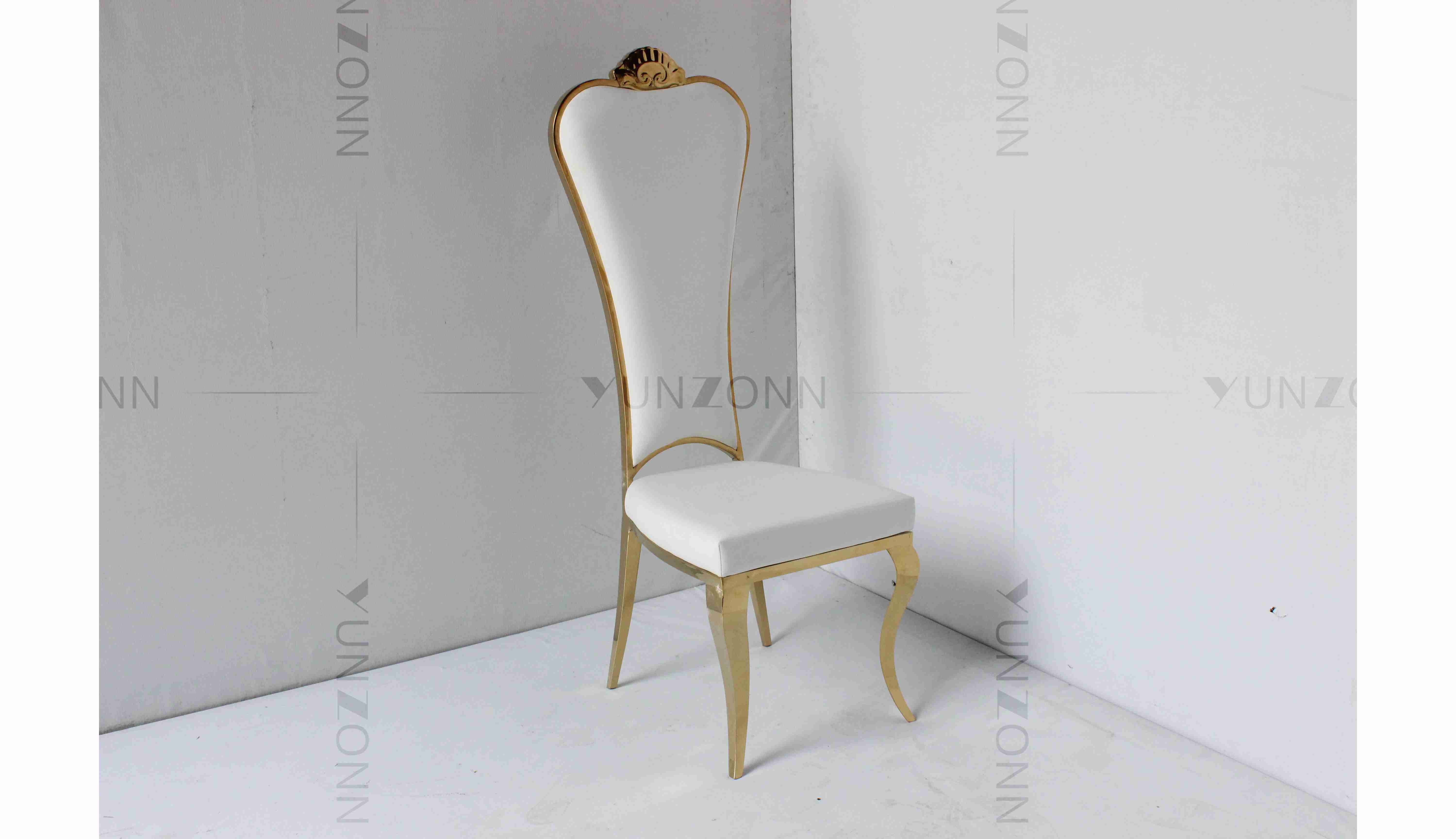 High Back Golden Bride And Groom Chair Elegant Wedding Banquet Chair