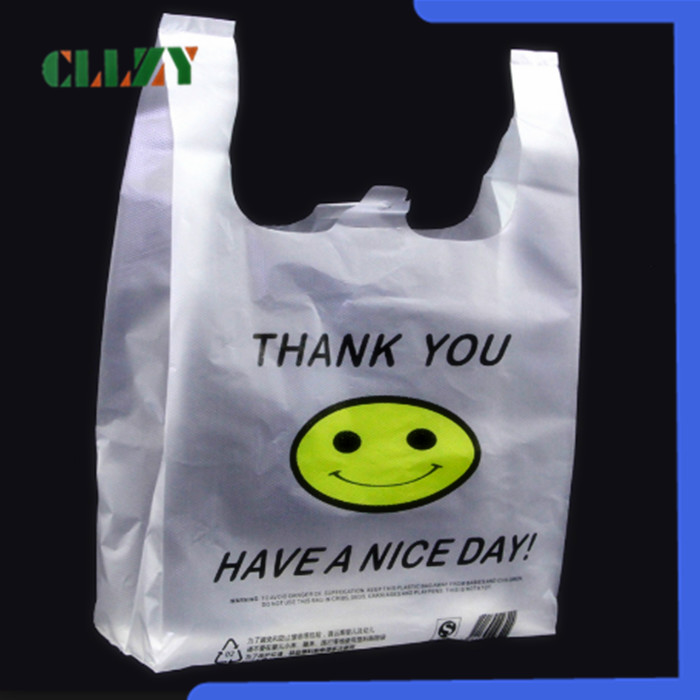 Plastic Compostable Shopping Bags , Custom Printed Packaging T Shirt Bag