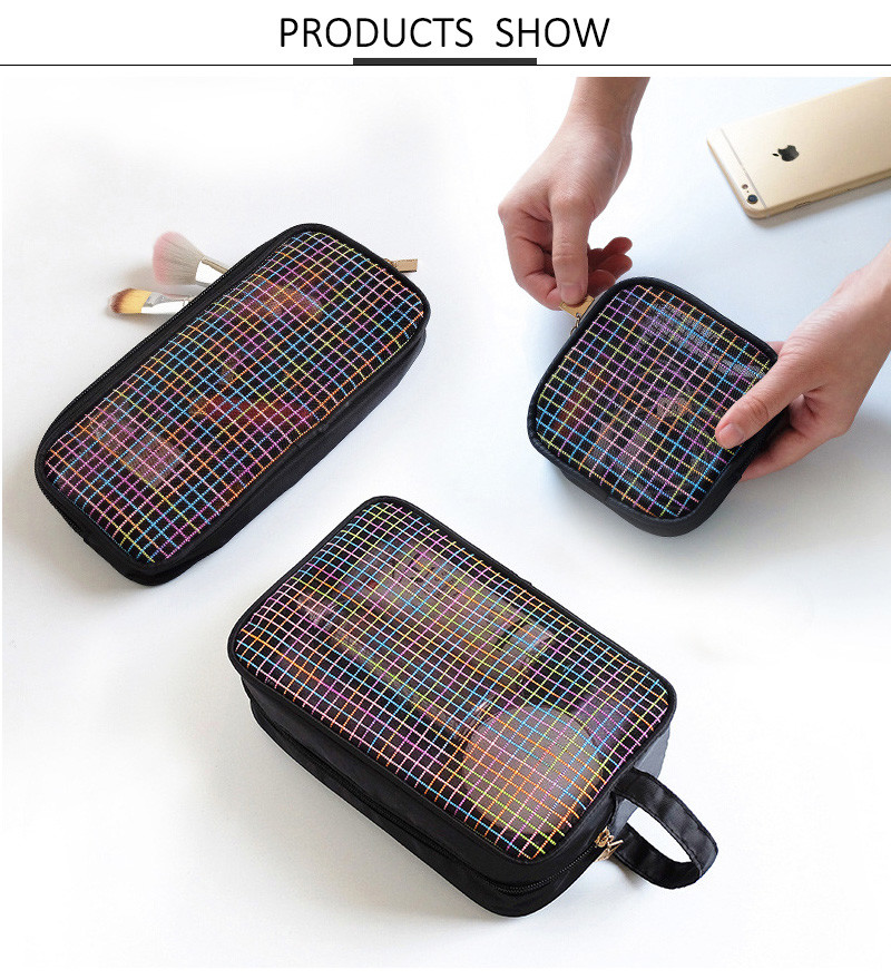 Travel Zipper Washing Mesh Polyester Cosmetic Bag