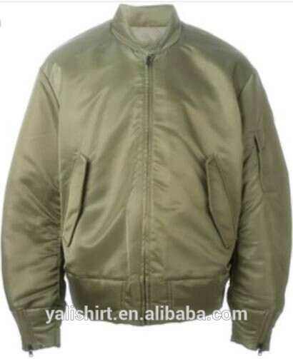Green Color Plain Zip Cuffs Ma1 Bomber Jacket US / Asian / Middle East Africa