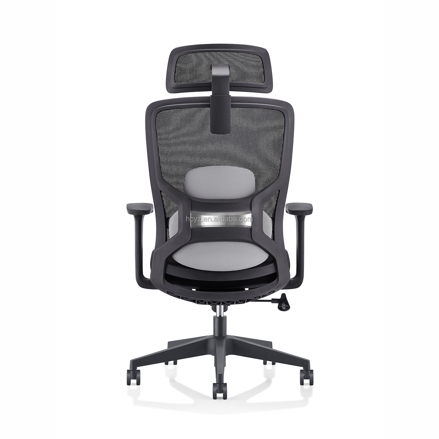 High Black Mesh Fabric Office Chair with Lumbar Support and BIFMA Standard Certificate